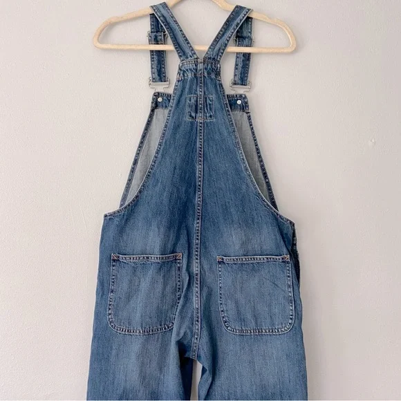 GAP Relaxed Ankle Denim Overalls Medium Indigo - Picture 7 of 16